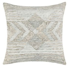 Performance Caravan Gray and Beige Square Accent Pillow Set of 2