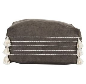 Poufs Ezekiel Vegan Leather Hickory Square Accent Pouf