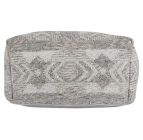 Performance Caravan Gray and Cream Square Outdoor Pouf