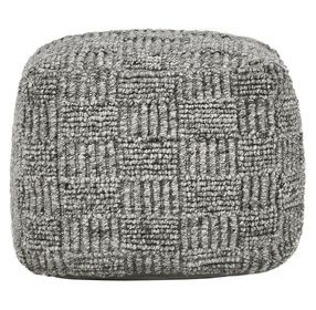 Shades Performance Vico Gray Square Outdoor Pouf