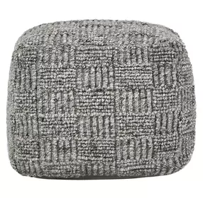 Shades Performance Vico Gray Square Outdoor Pouf