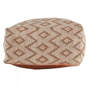 Poufs Volt Terracotta and Ivory Square Accent Pouf