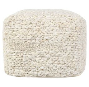 Poufs Sinclair Ivory Square Accent Pouf