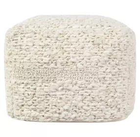 Poufs Sinclair Ivory Square Accent Pouf