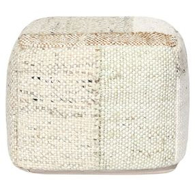 Poufs Ritsa Cream and Brown Square Accent Pouf