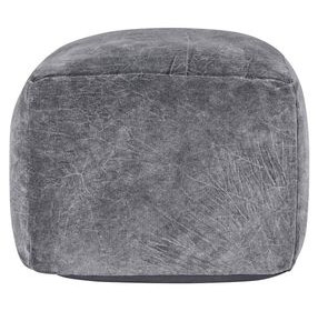 Poufs Heirloom Velvet Stone Gray Square Accent Pouf