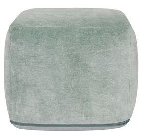 Poufs Heirloom Velvet Bay Green Square Accent Pouf