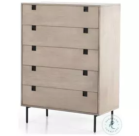 Carly Grey Wash 5 Drawer Chest