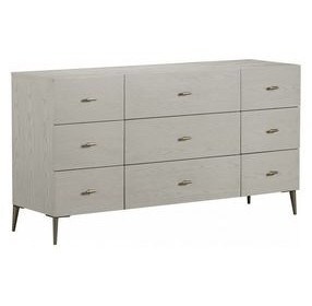 Zest Cream and Gray 9 Drawer Dresser