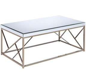 Evelyn White Rectangular Cocktail Table