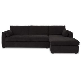 Burrow Black Performance Fabric 2 Piece Modular Sleeper Sectional
