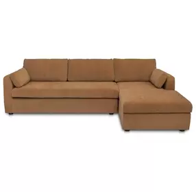 Burrow Ginger Performance Fabric 2 Piece Modular Sleeper Sectional with Pillows