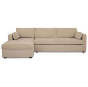 Burrow Sand Performance Fabric 2 Piece Modular Sleeper Sectional with Pillows