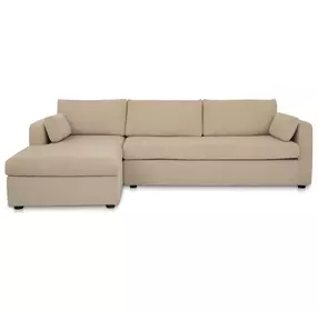 Burrow Sand Performance Fabric 2 Piece Modular Sleeper Sectional with Pillows