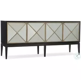 Jova Black Four Door Credenza