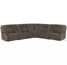 Brooks Shadow Brown Performance Fabric 7 Piece Modular Reclining Sectional