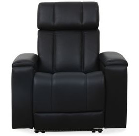 Phoenix Autumn Black Leather Zero Gravity Power Recliner with LED and USB Charging