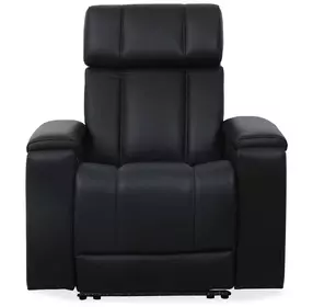 Phoenix Autumn Black Leather Zero Gravity Power Recliner with LED and USB Charging