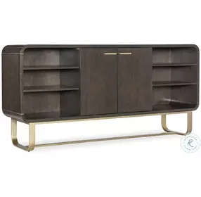 Commerce And Market Dark Wood And Gold Metropolitan Credenza
