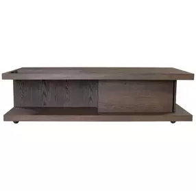 Athens Chocolate Brown Rectangular Coffee Table with Casters