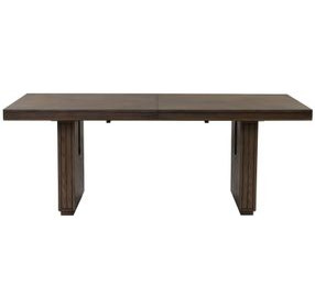 Athens Chocolate Brown 102" Extendable Rectangular Dining Table