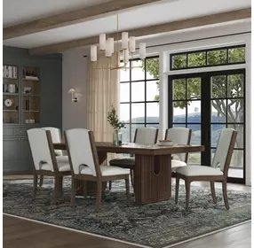 Athens Chocolate Brown Extendable Rectangular Dining Room Set
