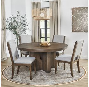 Athens Chocolate Brown Round Dining Room Set