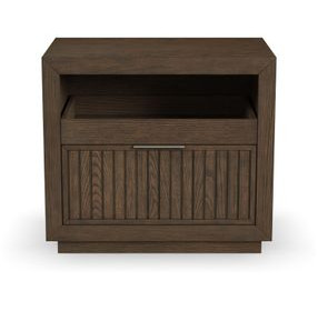 Athens Chocolate Brown 1 Drawer Open Nightstand with USB Charging