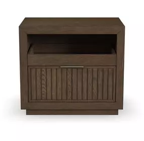 Athens Chocolate Brown 1 Drawer Open Nightstand with USB Charging