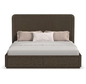 Athens Chocolate Brown King Storage Panel Bed