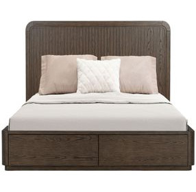 Athens Chocolate Brown Queen Storage Panel Bed