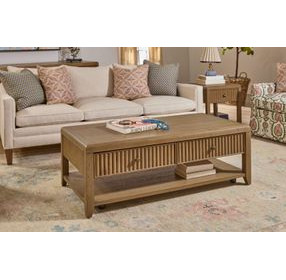 Reed Driftwood Oak Rectangular Occasional Table Set with Casters