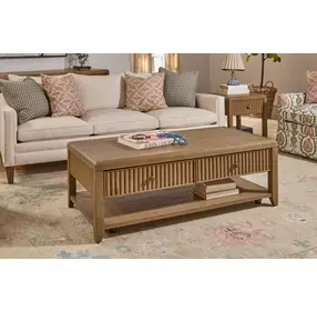 Reed Driftwood Oak Rectangular Occasional Table Set with Casters