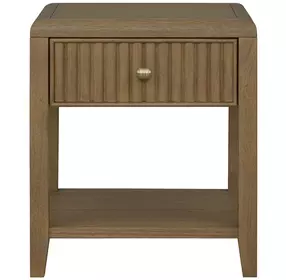 Reed Driftwood Oak Square Chairside Table