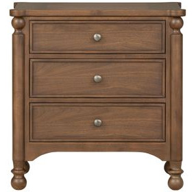 Azalea Walnut 3 Drawer Nightstand with USB Charging