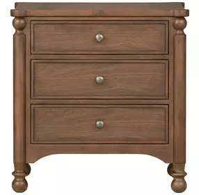 Azalea Walnut 3 Drawer Nightstand with USB Charging