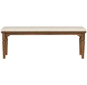 Azalea Oatmeal Performance Fabric Upholstered Dining Bench