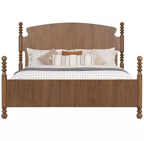 Azalea Walnut King Panel Bed