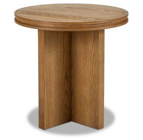 Waterfall Light Oak Round End Table