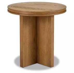 Waterfall Light Oak Round End Table