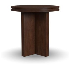 Waterfall Walnut Brown Round End Table