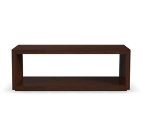 Waterfall Dark Brown Rectangular Coffee Table with Casters