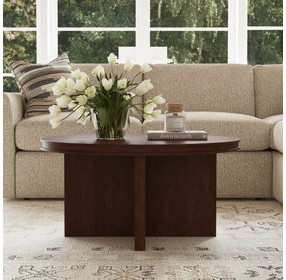 Waterfall Walnut Brown Round Occasional Table Set