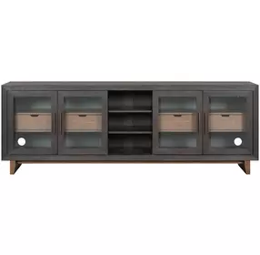 Waterfall Deep Ebony and Brown 92" TV Stand with USB Charging