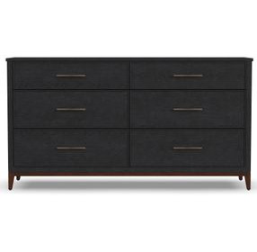 Waterfall Deep Ebony and Dark Brown 6 Drawer Dresser