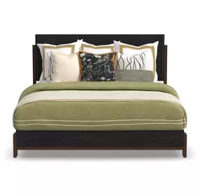 Waterfall Dark Brown and Deep Ebony King Panel Bed