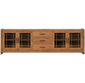 Lincoln Warm Walnut 92" TV Stand with USB Charging