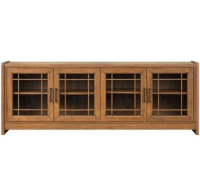 Lincoln Warm Walnut 76" TV Stand with USB Charging