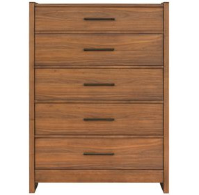 Lincoln Warm Walnut 5 Drawer Chest