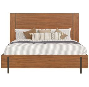 Lincoln Warm Walnut King Platform Bed with USB Charging and LED